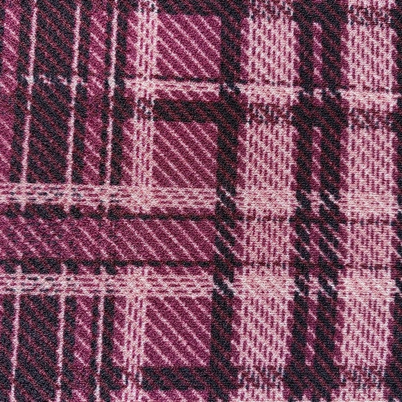 ELLE Ruched Top & Scarf Set Short Sleeve Scoop Neck Pink Plaid Large - Picture 6 of 11